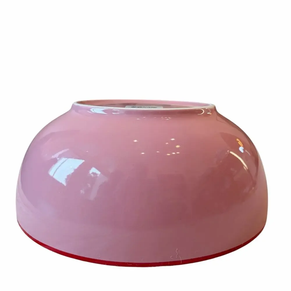 Kate Spade Make It Pop Pink Serving Bowl with Contrasting Red Rim 11in NEW